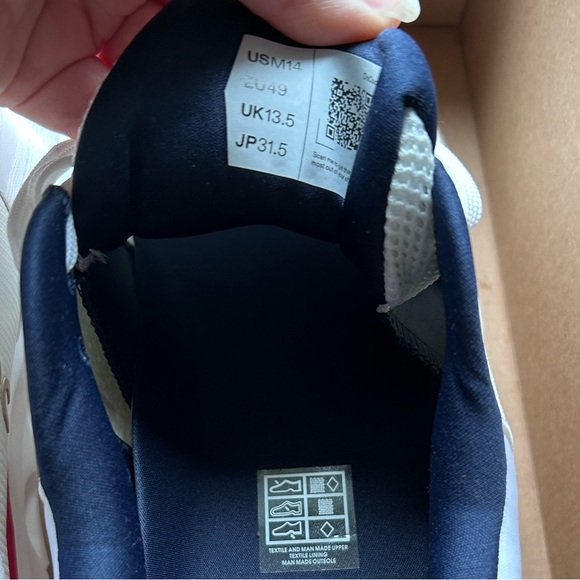 On Men’s Size 14 Running Shoes | NWT | White Blue Red gold | No Lid on clouds - Picture 12 of 14